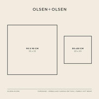 Olsen and Olsen card showing wrap sizing.